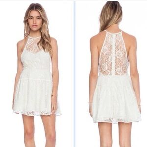 NWT FREE PEOPLE WISH UPON A STAR LACE DRESS IN ICE COMBO SIZE 12